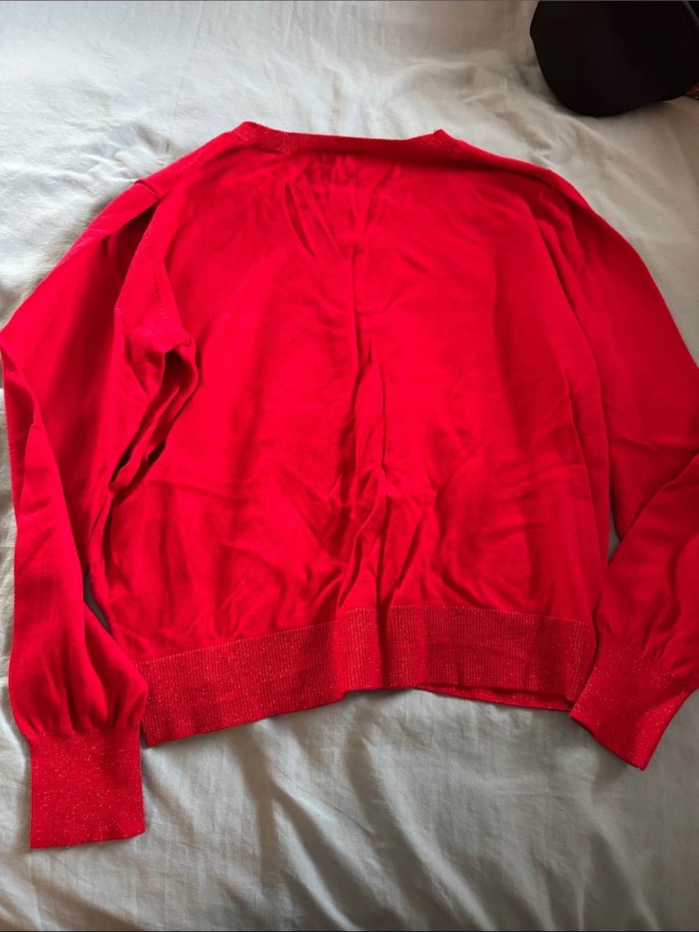 George Bright Red Button-Up Cardigan Sweater - Picture 5 of 5